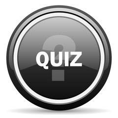 quiz black circle glossy web icon