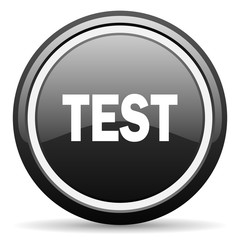 test black circle glossy web icon
