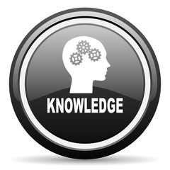 knowledge black circle glossy web icon