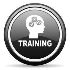 training black circle glossy web icon