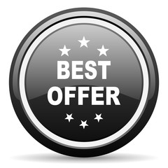 best offer black circle glossy web icon