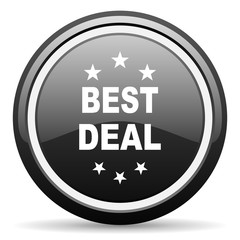 best deal black circle glossy web icon