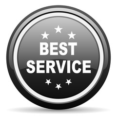 best service black circle glossy web icon