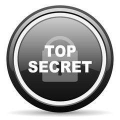 top seret black circle glossy web icon