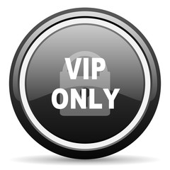 vip only black circle glossy web icon