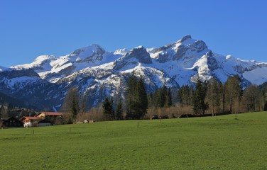 Fototapeta na wymiar Springtime in the Swiss Alps