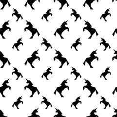 repeating pattern whit unicorn silhouettes 