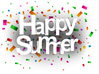 Happy Summer greeting card paper cut