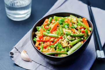 Millet carrots green beans Stir-Fry