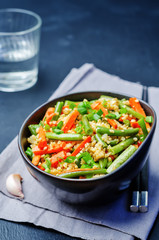 Millet carrots green beans Stir-Fry