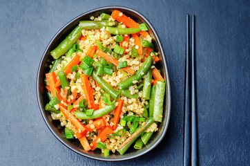 Millet carrots green beans Stir-Fry
