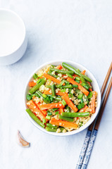 Millet carrots green beans Stir-Fry