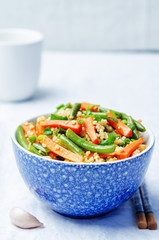 Millet carrots green beans Stir-Fry