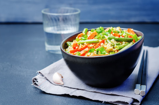Millet carrots green beans Stir-Fry