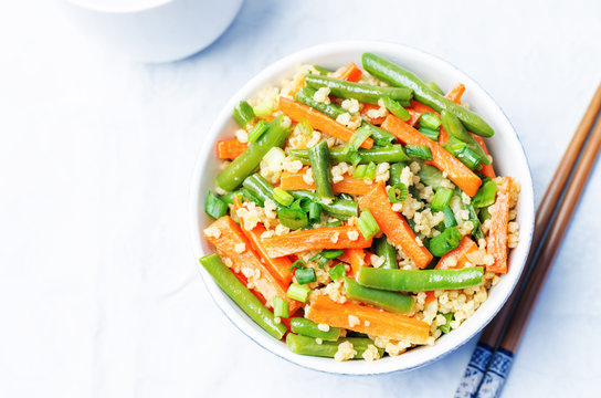 Millet carrots green beans Stir-Fry