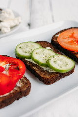 Healthy vegetarian sandwiches for Breakfast