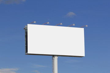 Blank billboard against blue sky