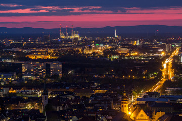 Fototapeta na wymiar Karlsruhe bei Nacht