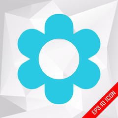 Flower icon. Flat icon of the flower on a polygonal background.