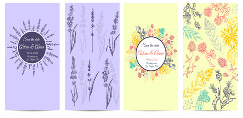 Vector card templates. Ideal for Save The Date, Bridal Shower, mothers day,wedding  invitations.RSVP card. Stock vector