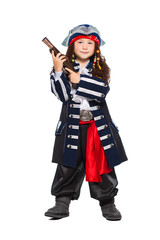 Little boy dressed as pirate