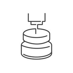 line icons Medical Pharmacist, syringe on bottles icon