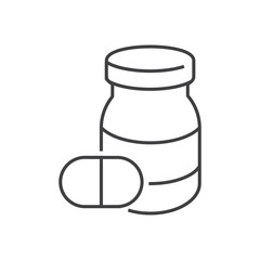 line icons Medical Pharmacist, pill bottle icon