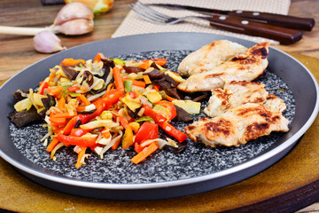 Chinese Vegetable Mix with Chicken Grilled Fillet