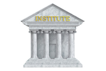 Obraz premium Institute building with columns, 3D rendering