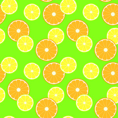 pattern with slice citruses - lemon and orange