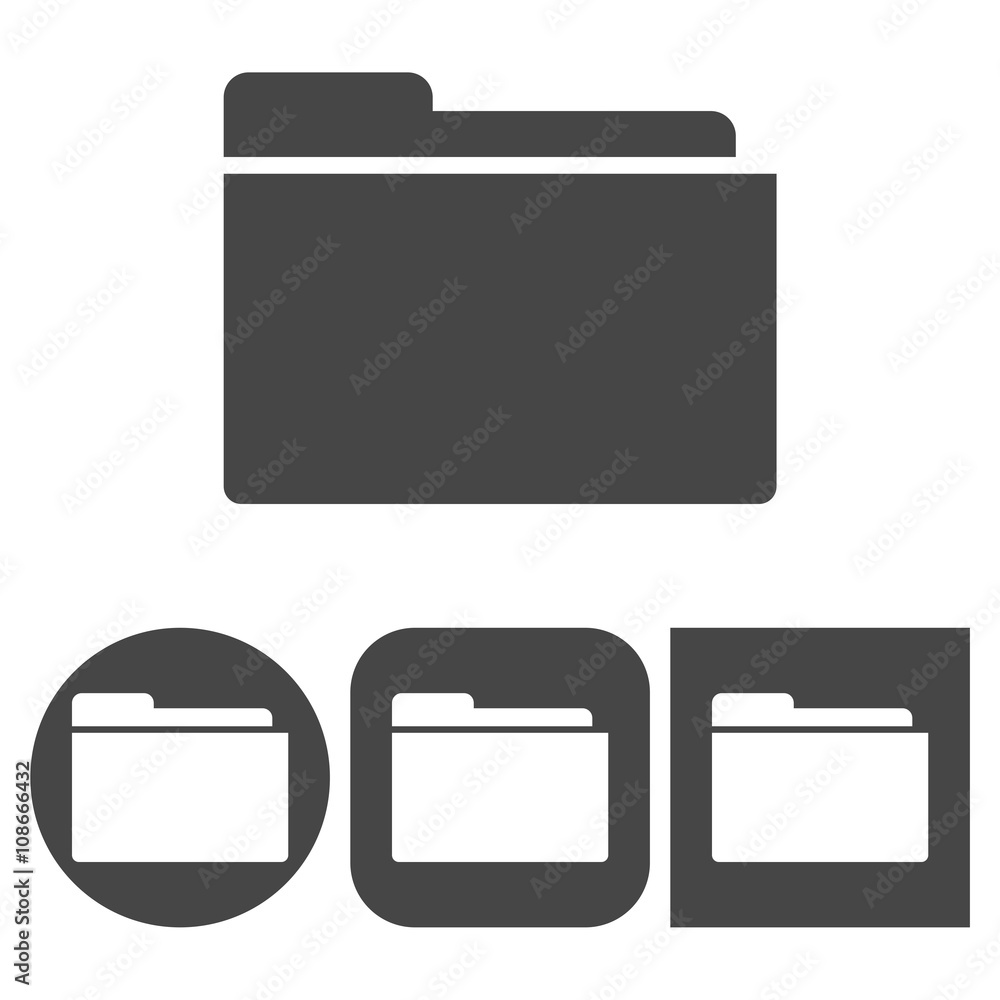 Poster file, folder icon - vector icons set