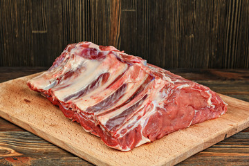 Beef on a cutting board