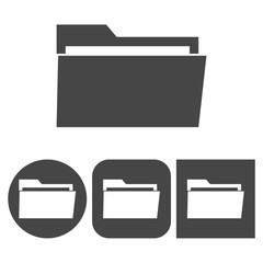 File, folder icon - vector icons set