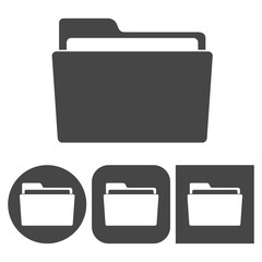 File, folder icon - vector icons set