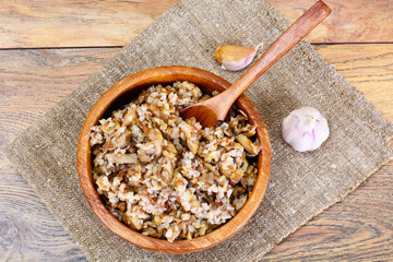 Buckwheat Porridge with Fried Mushrooms