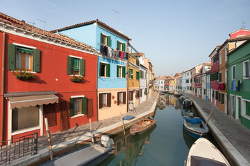 Fototapeta na wymiar view from the Burano island, Venice (vintage effect)