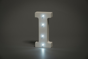 Decorative Letter I with Embedded LED Lights