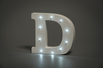 Decorative Letter D with Embedded LED Lights