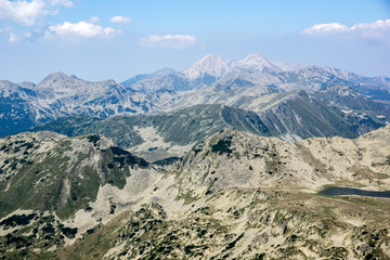 Amazing view from Kamenitsa peak in Pirin Mountain , Bulgaria