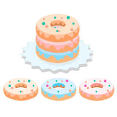 isometric set donuts