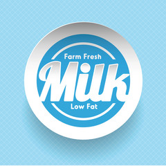 Farm fresh Milk - Low fat label vector