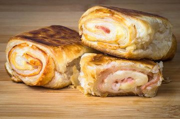 Delicious italian snack with puff pastry
