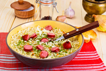 Tasty Chicken Soup with Chinese Noodles