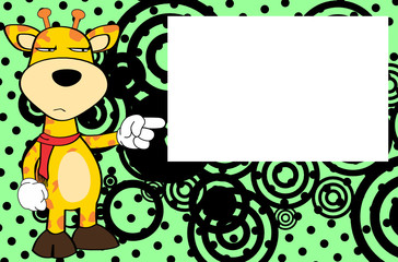 giraffe cartoon expression frame background in vector format