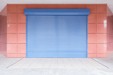 Metal blue gates.