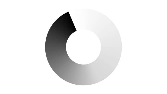Progress loading ring UI indicator. Loading Circle. Download progress, preloader animation web design template, interface upload. Animation of UI element in 4K. Black on white background.