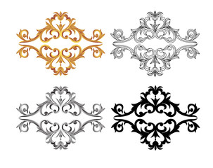 Design Elements Corners And Borders set for sticker cut and frame, line thai in temple and buddha tamplet,vector