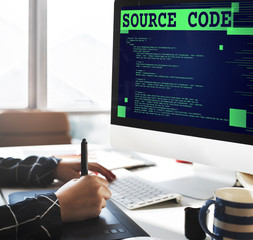 Source Code Analysis Binary Computer Internet Concept