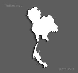 Thailand map flag glass water card paper 3D vector
