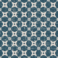 Seamless worn out antique background 204_diamond cross round flower